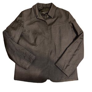 00s Y2k PRADA Italy Black Grey Women's Jacket Blazer Self Fastener 42